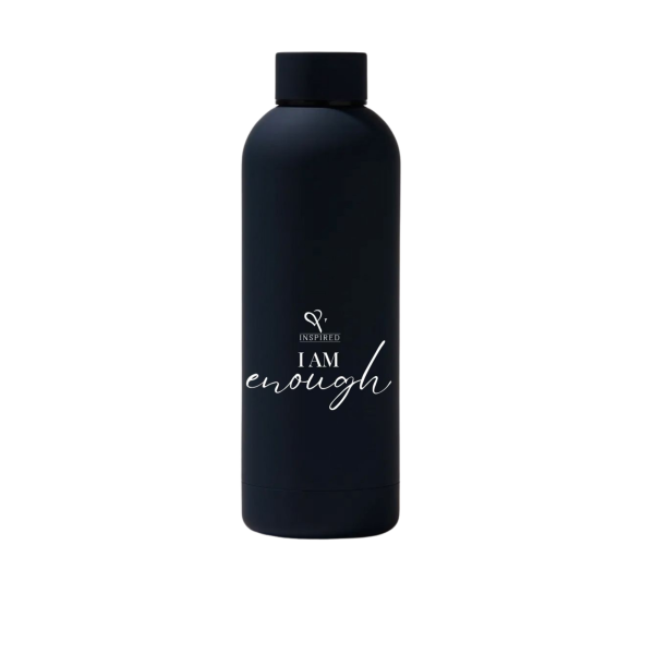 1 (1) "I AM enough" Matte Black Water Bottle