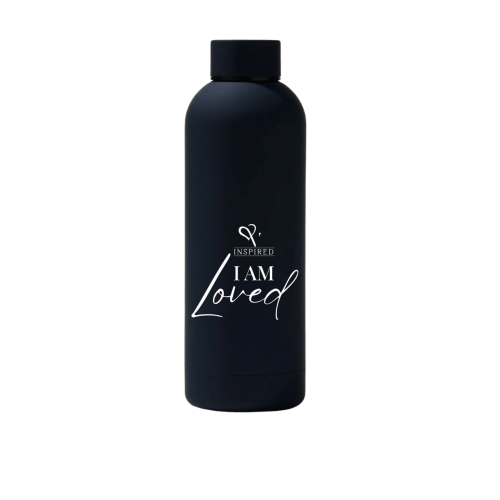 "I AM Loved" Matte Black Water Bottle