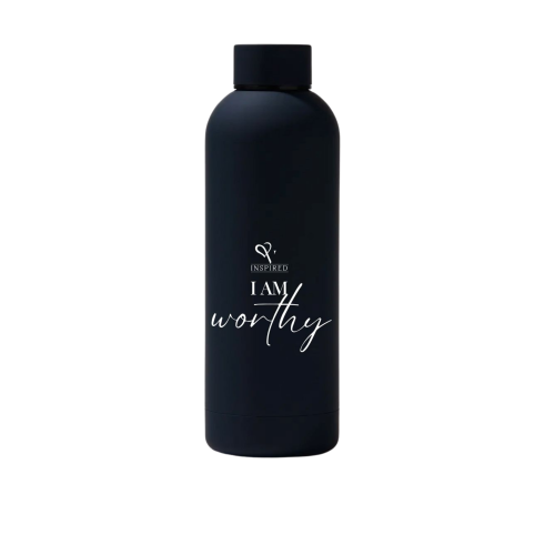 1 "I AM worthy" Matte Black Water Bottle