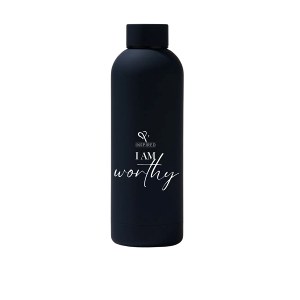 1 "I AM worthy" Matte Black Water Bottle
