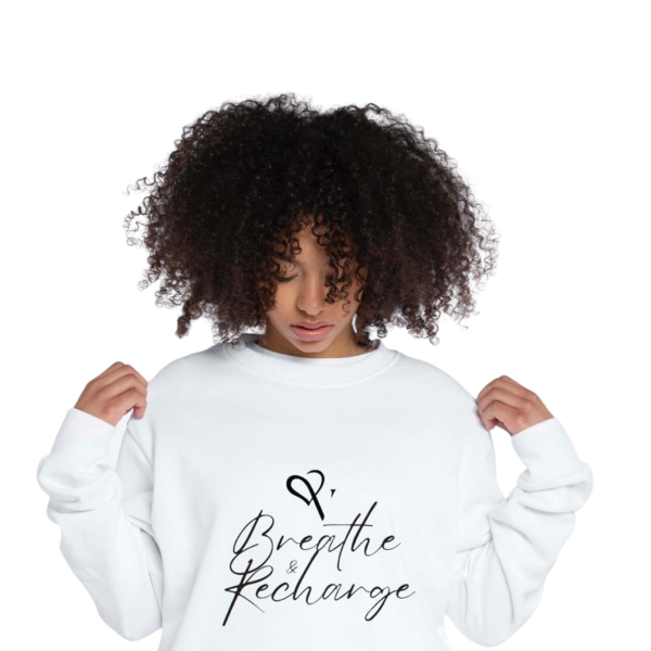 1 (9) "Breathe & Recharge" White Sweater